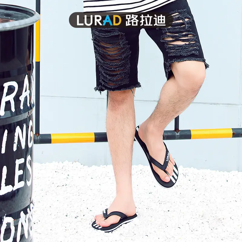 Men's Black UVF307 Flip Flops Summer Non-Slip