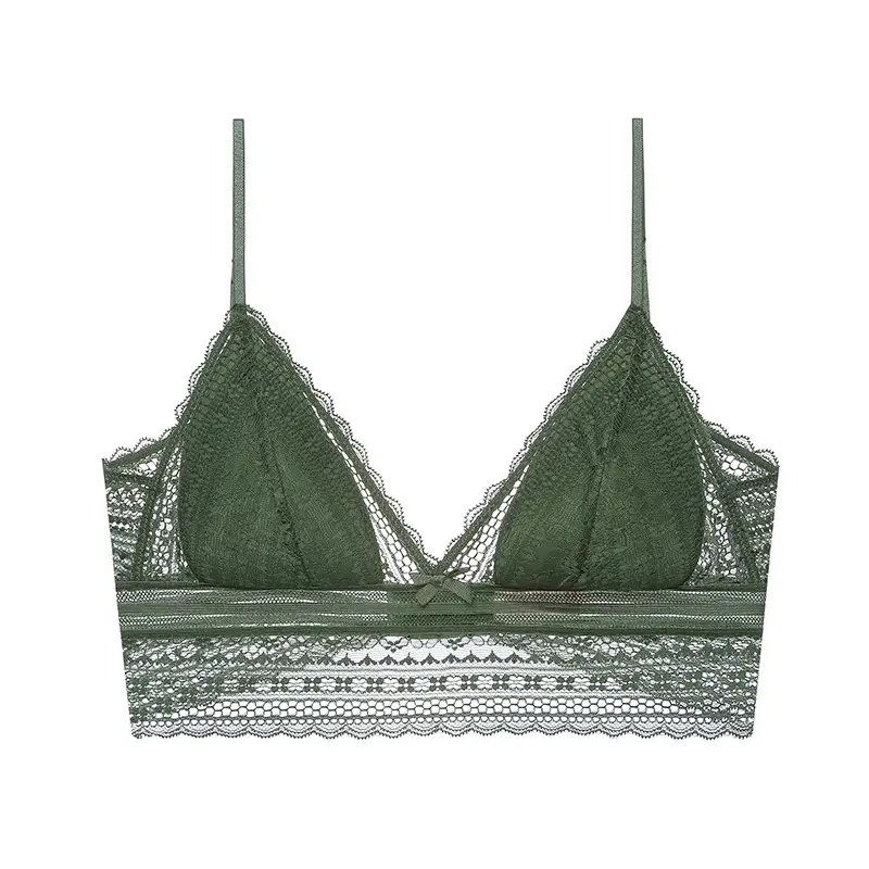 French Bra, Thin Lace, No Rims, Sexy Bra for Girls with Beautiful Back, Big Breasts, Small Push-Up Breathable Bra