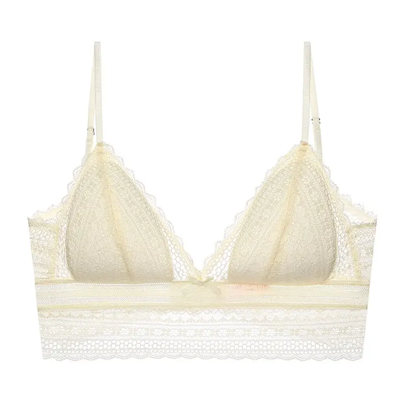 French Bra, Thin Lace, No Rims, Sexy Bra for Girls with Beautiful Back, Big Breasts, Small Push-Up Breathable Bra