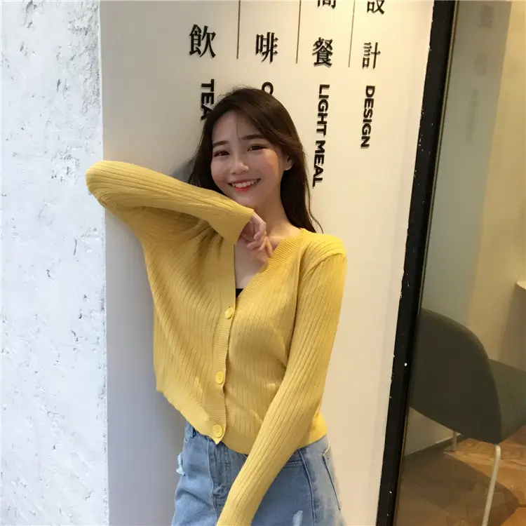 Korean-style V-neck Knitted Cardigan Autumn Wear — feature 11