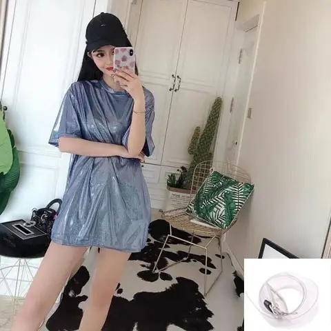 K-Style Glitter T-Shirt Women Large
