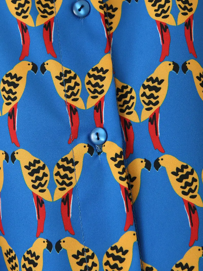Blue Printed Satin Skirt for Women Summer Wear — feature 13