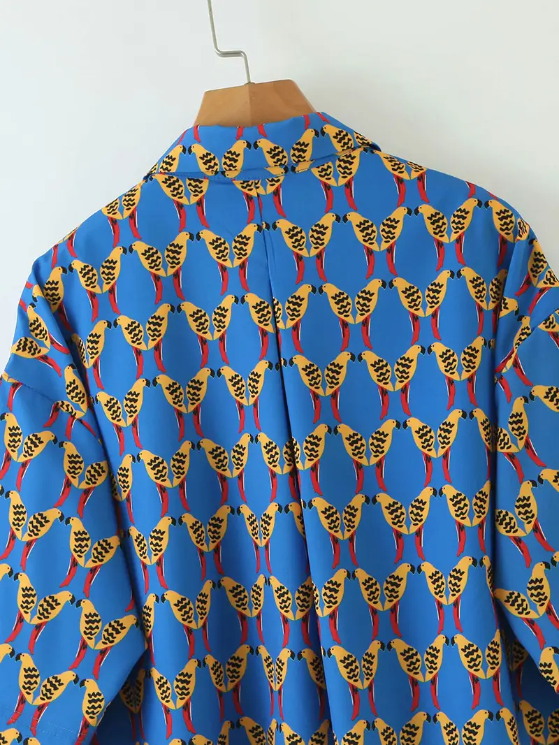 Blue Printed Satin Skirt for Women Summer Wear — feature 19