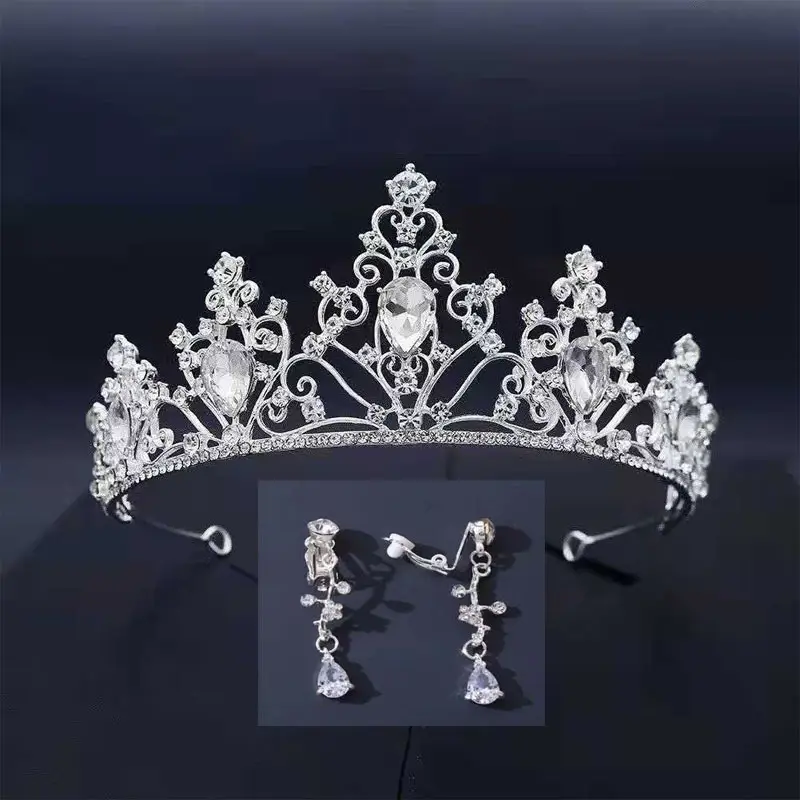 Gold Bridal Crown with Purple Gemstones