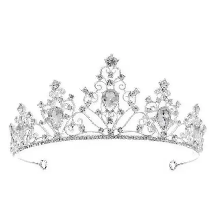 Gold Bridal Crown with Purple Gemstones