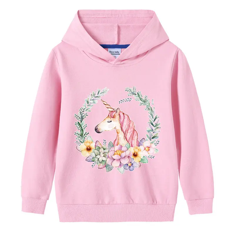 Purple Unicorn Hooded Pullover for Girls