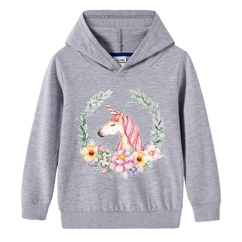 Purple Unicorn Hooded Pullover for Girls