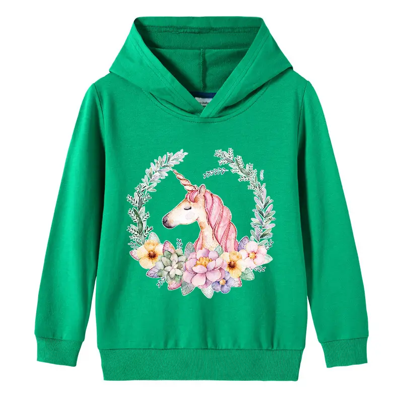 Purple Unicorn Hooded Pullover for Girls