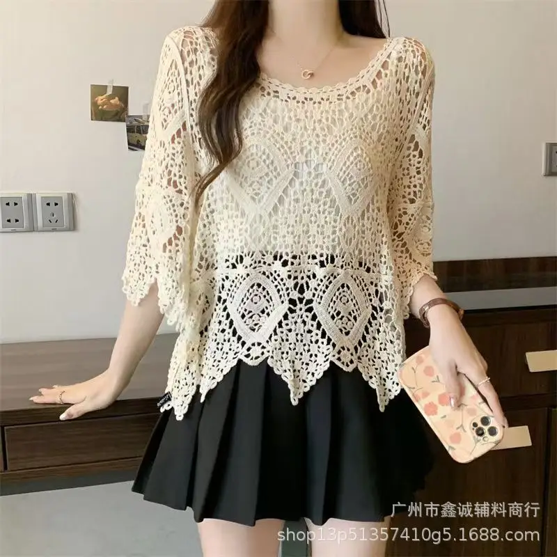 Women's White Lace Cardigan Top with Short Sleeves - Image 28