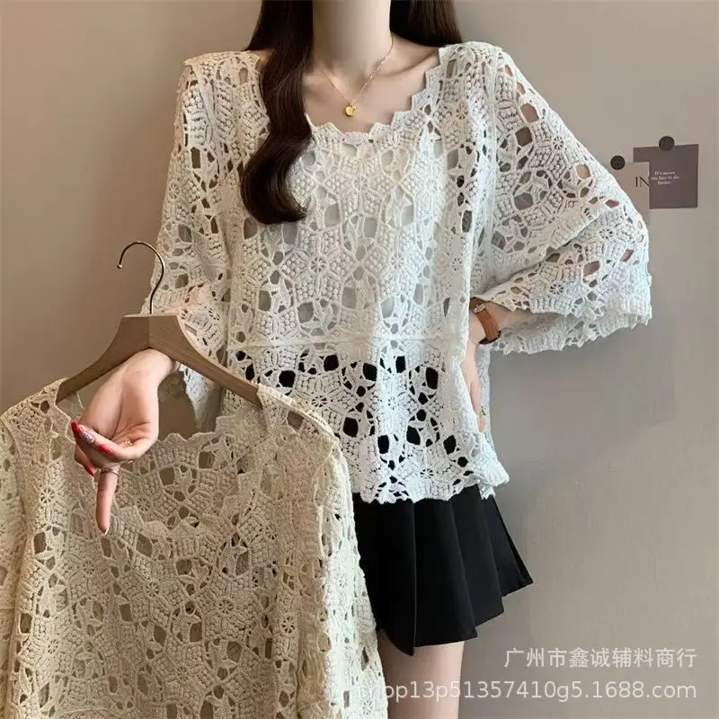 Women's White Lace Cardigan Top with Short Sleeves - Image 29