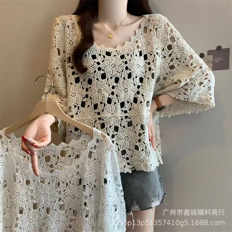 Women's White Lace Cardigan Top with Short Sleeves - Image 30