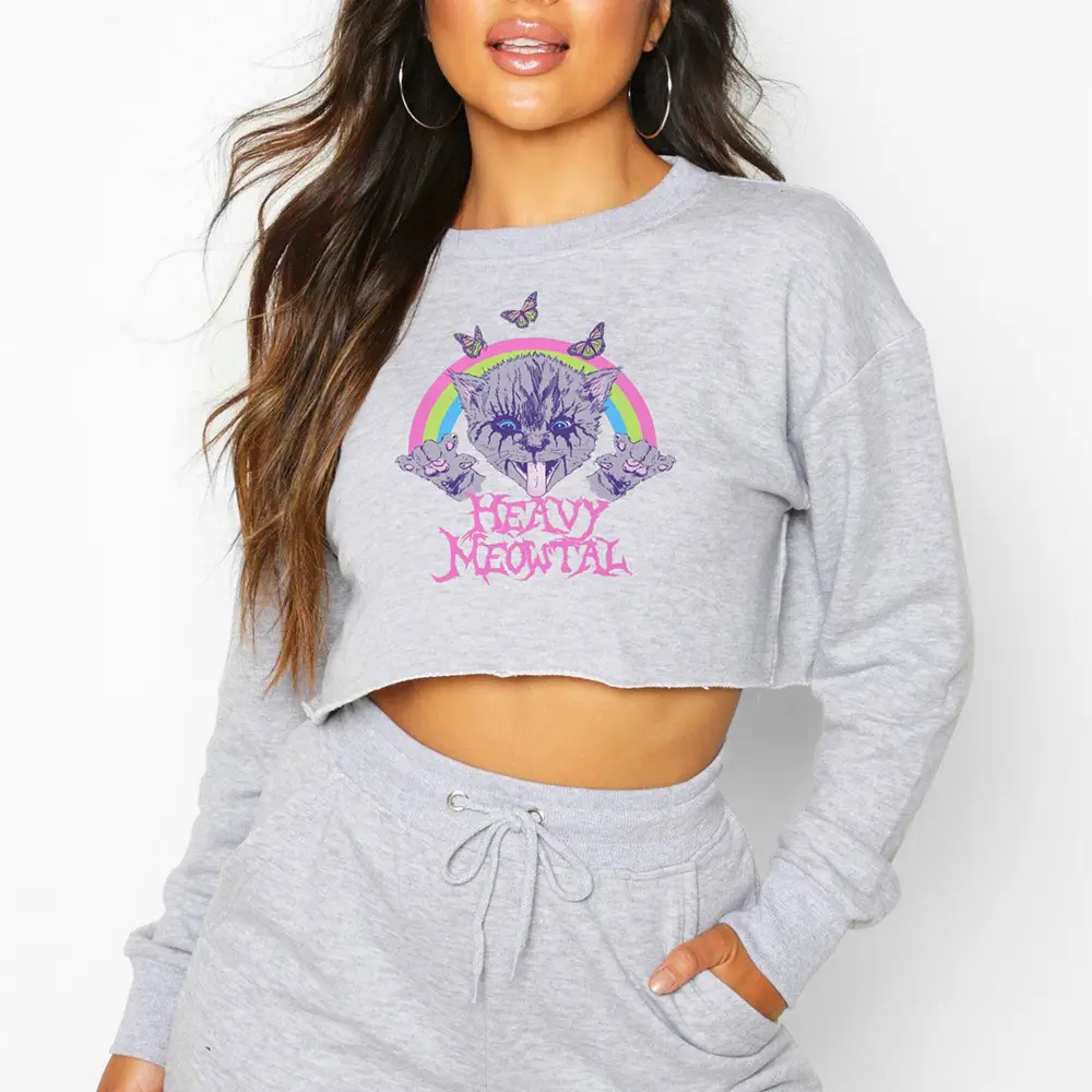 Heavy Metal Butterfly Crop Top Black Women's Wear
