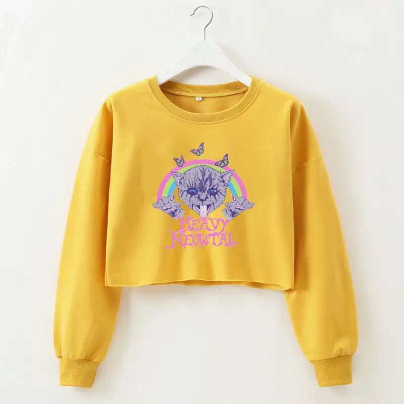 Heavy Metal Butterfly Crop Top Black Women's Wear