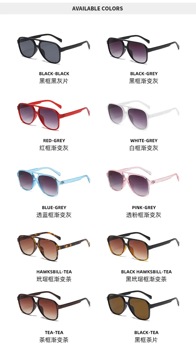 Red Grey Pilot Frog Sunglasses for Women Men — feature 13