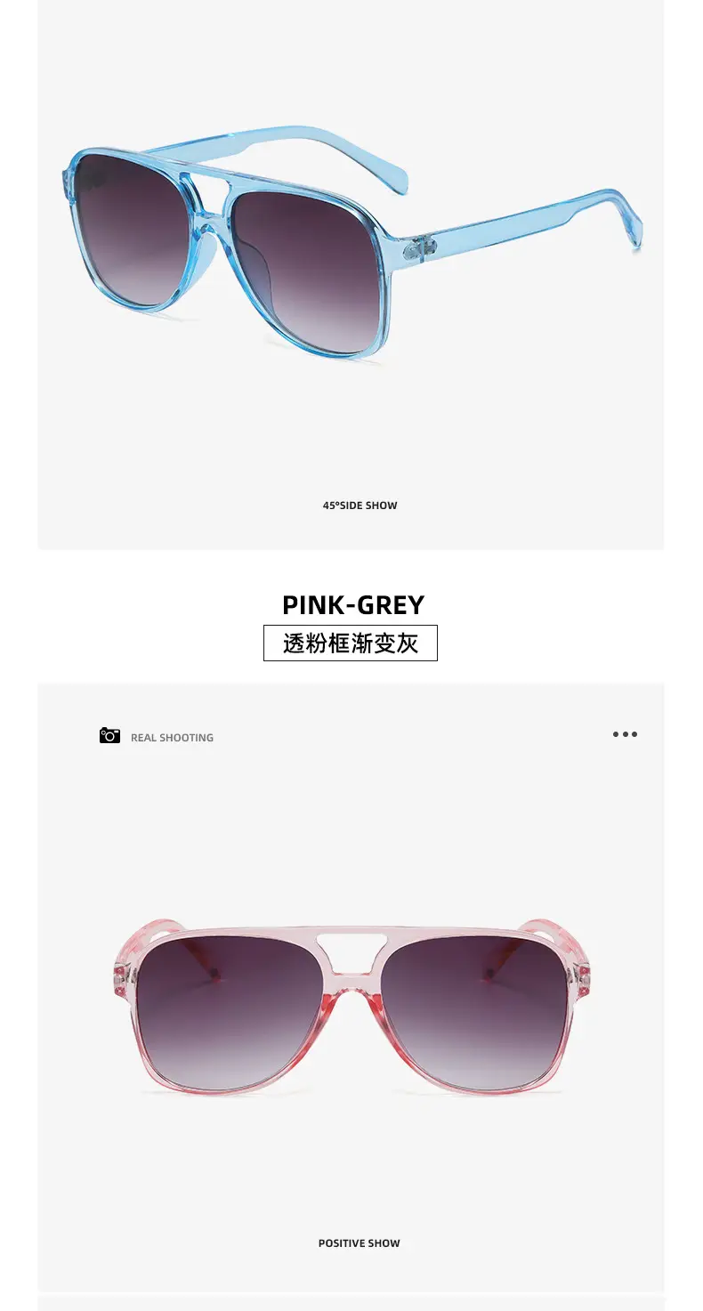 Red Grey Pilot Frog Sunglasses for Women Men — feature 19