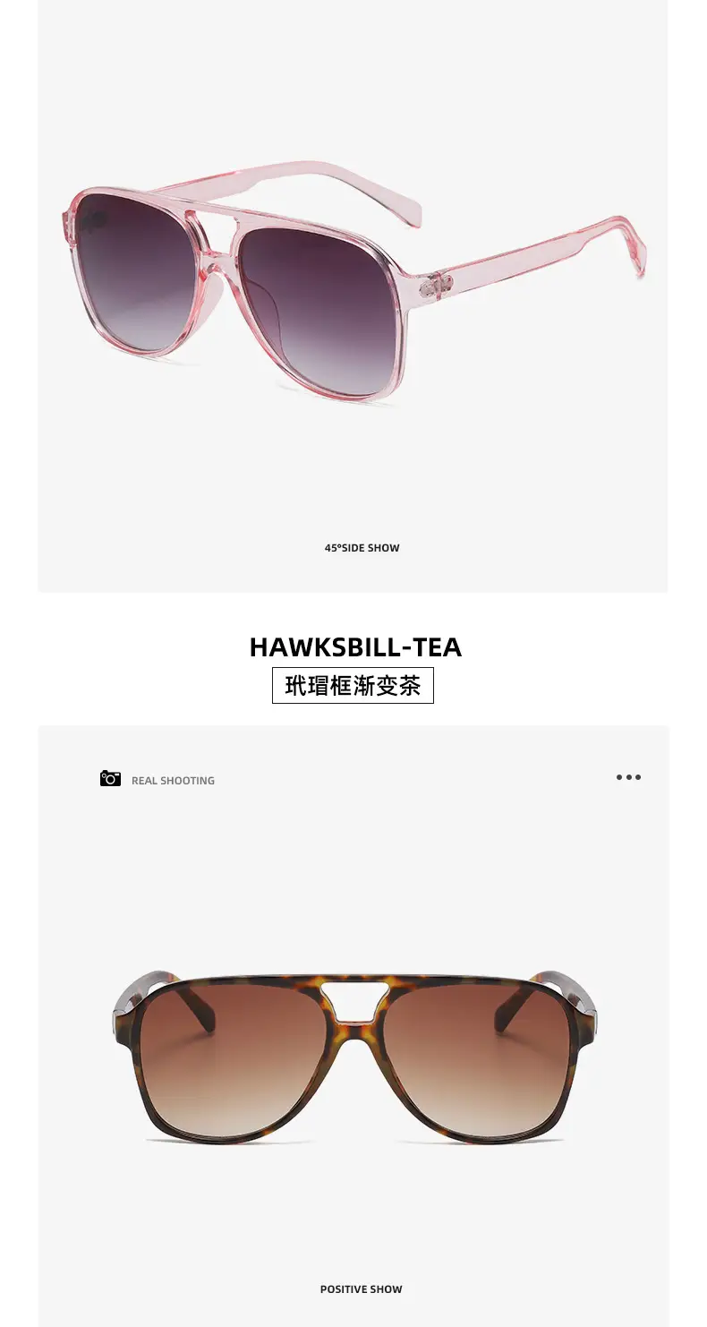 Red Grey Pilot Frog Sunglasses for Women Men — feature 20