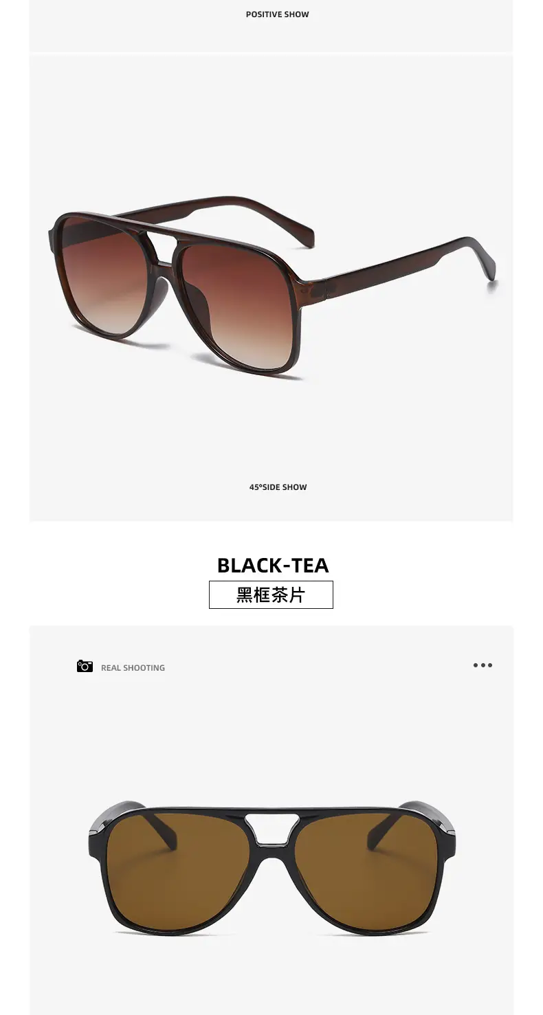 Red Grey Pilot Frog Sunglasses for Women Men — feature 23