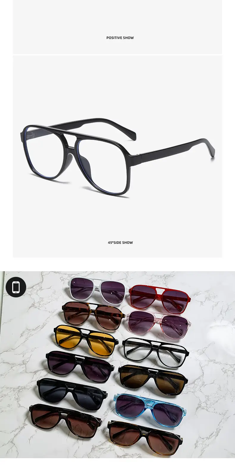 Red Grey Pilot Frog Sunglasses for Women Men — feature 26