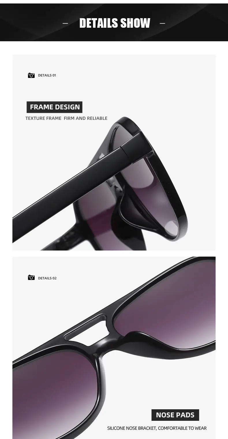 Red Grey Pilot Frog Sunglasses for Women Men — feature 27