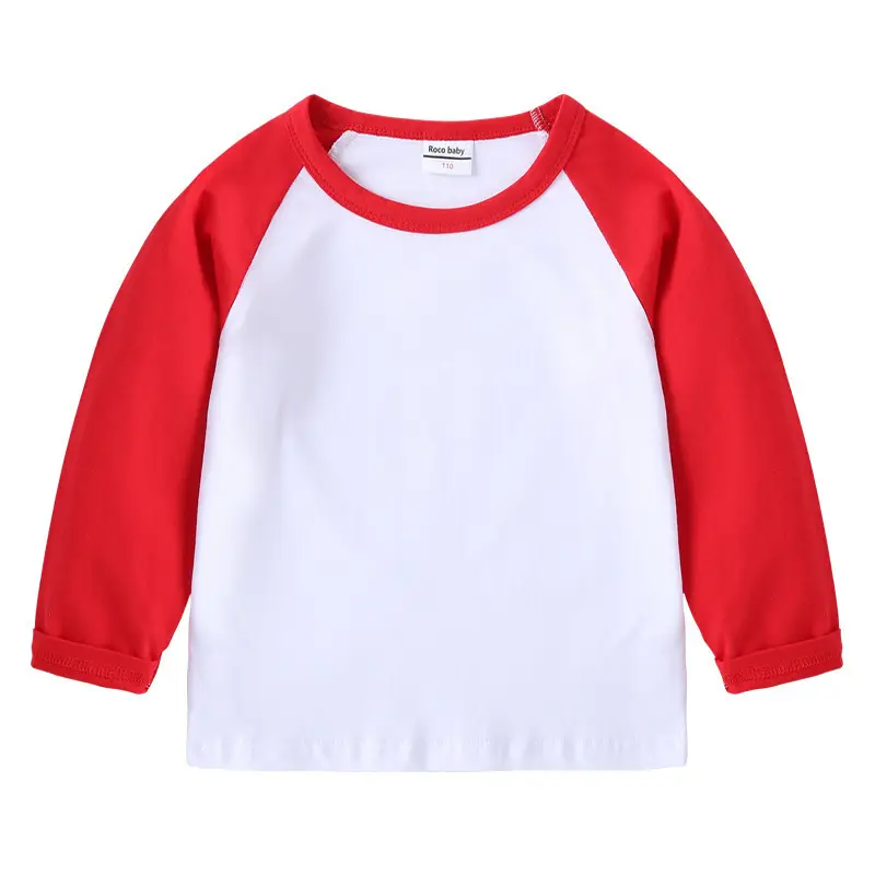 Kids Cotton Long Sleeve T-Shirt Red White Pink Black Pants Set - Image 28