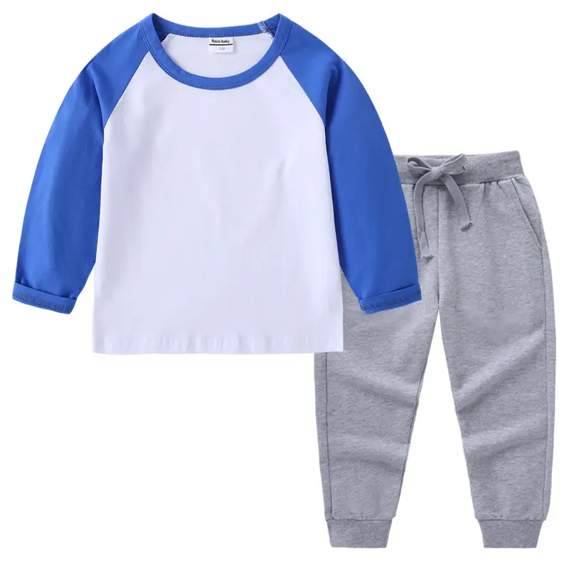 Kids Cotton Long Sleeve T-Shirt Red White Pink Black Pants Set - Image 13