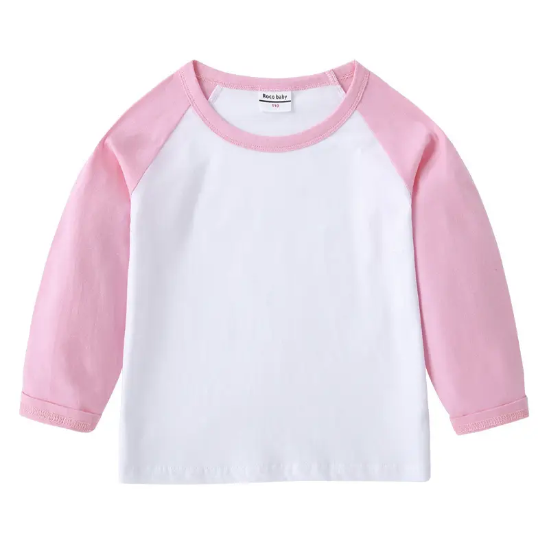 Kids Cotton Long Sleeve T-Shirt Red White Pink Black Pants Set - Image 3