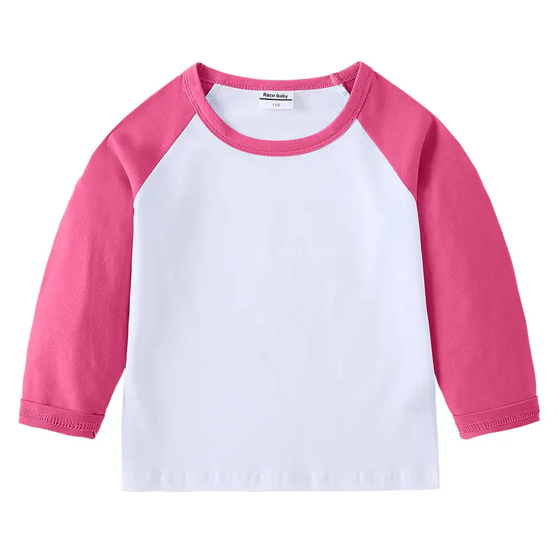 Kids Cotton Long Sleeve T-Shirt Red White Pink Black Pants Set - Image 9