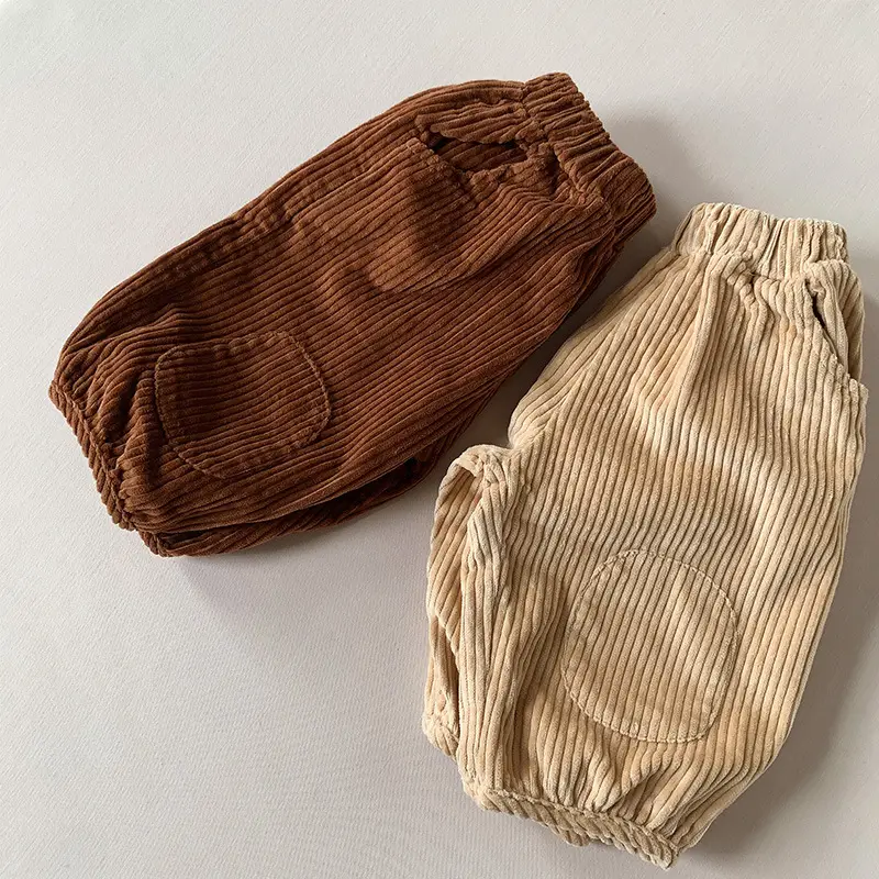 Korean Corduroy Kids Pants Autumn Winter New Girls Loose Wide Leg South Korea - Image 2