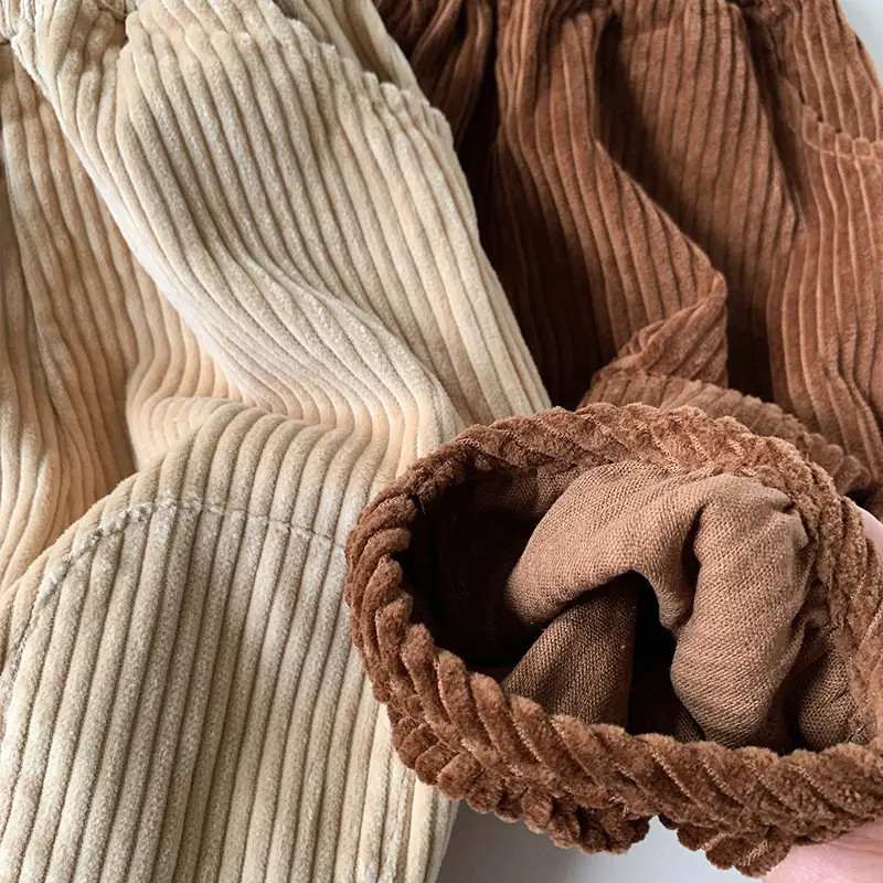 Korean Corduroy Kids Pants Autumn Winter New Girls Loose Wide Leg South Korea - Image 4