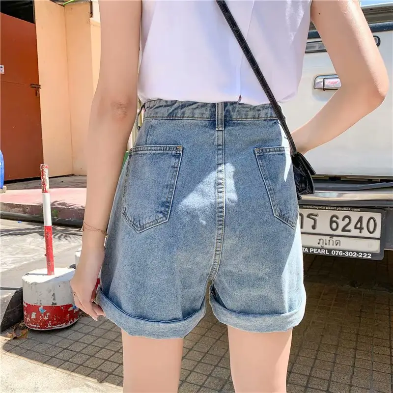 Women Denim Shorts High Waist 2021 Summer Large - Image 6