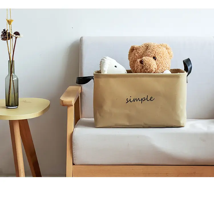 Large Cotton Linen Storage Basket Washable Foldable — feature 11