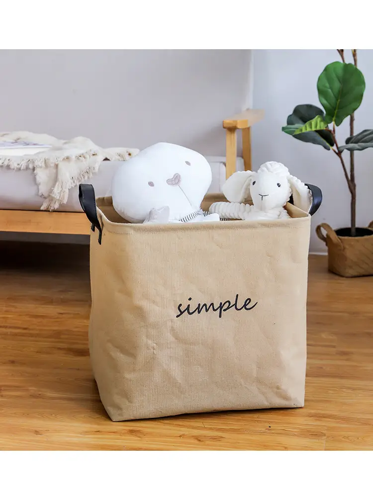 Large Cotton Linen Storage Basket Washable Foldable — feature 15