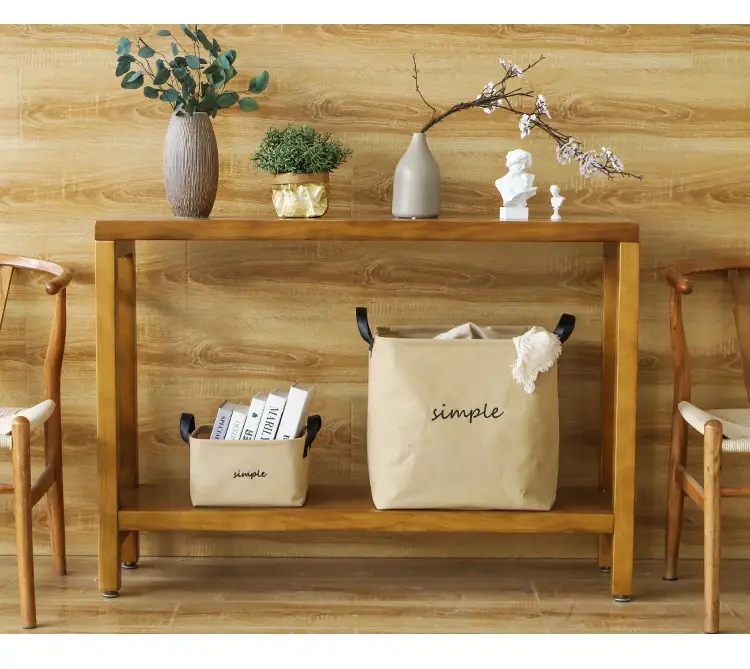 Large Cotton Linen Storage Basket Washable Foldable — feature 5
