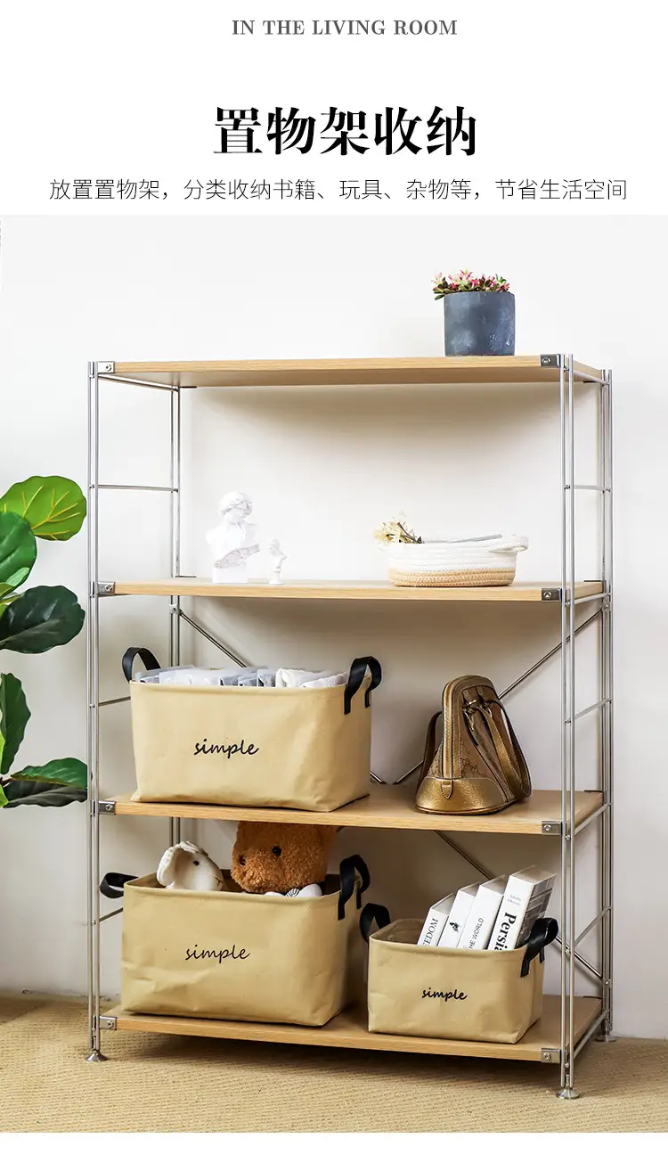 Large Cotton Linen Storage Basket Washable Foldable — feature 6