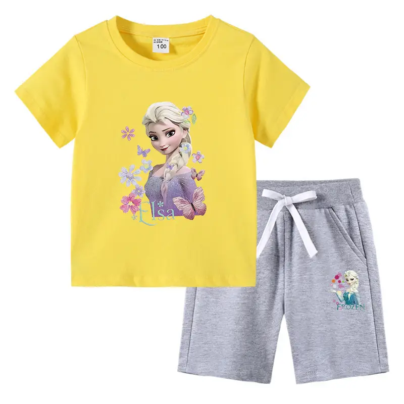 2023 Kids Cotton 2-Piece Summer Set Black Yellow - Image 13