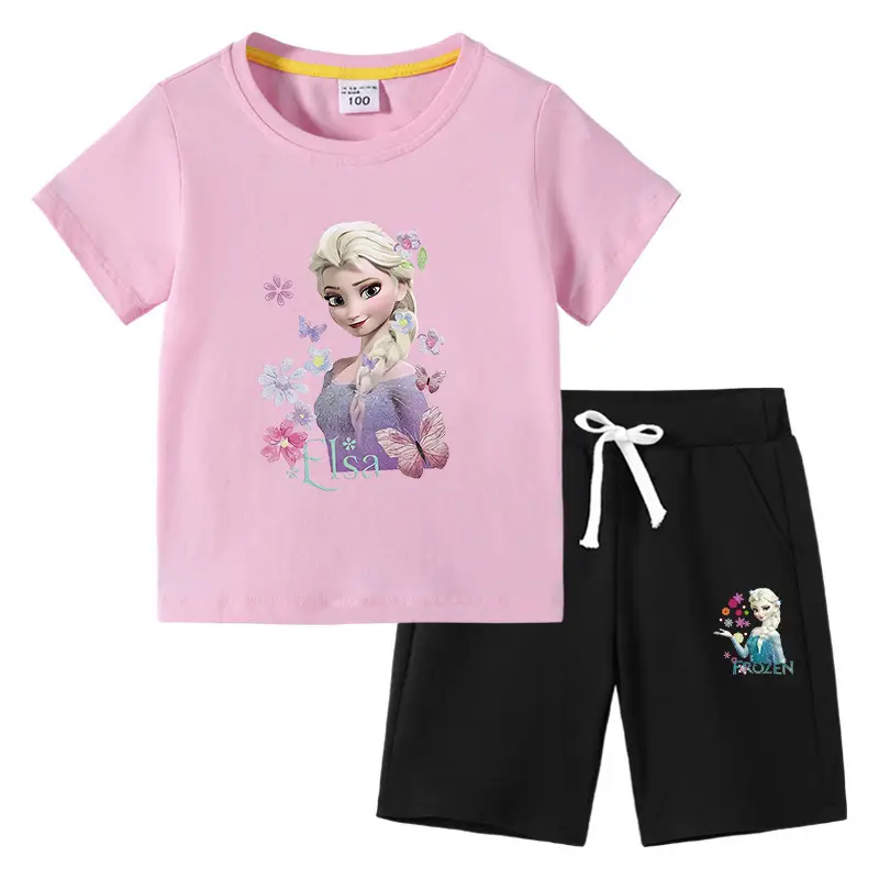 2023 Kids Cotton 2-Piece Summer Set Black Yellow - Image 8