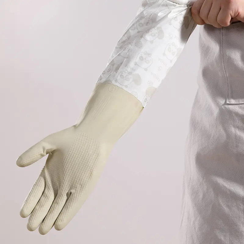 Meiliya Special Warm Kitchen Cleaning Gloves Winter Velvet Waterproof Rubber - Image 4