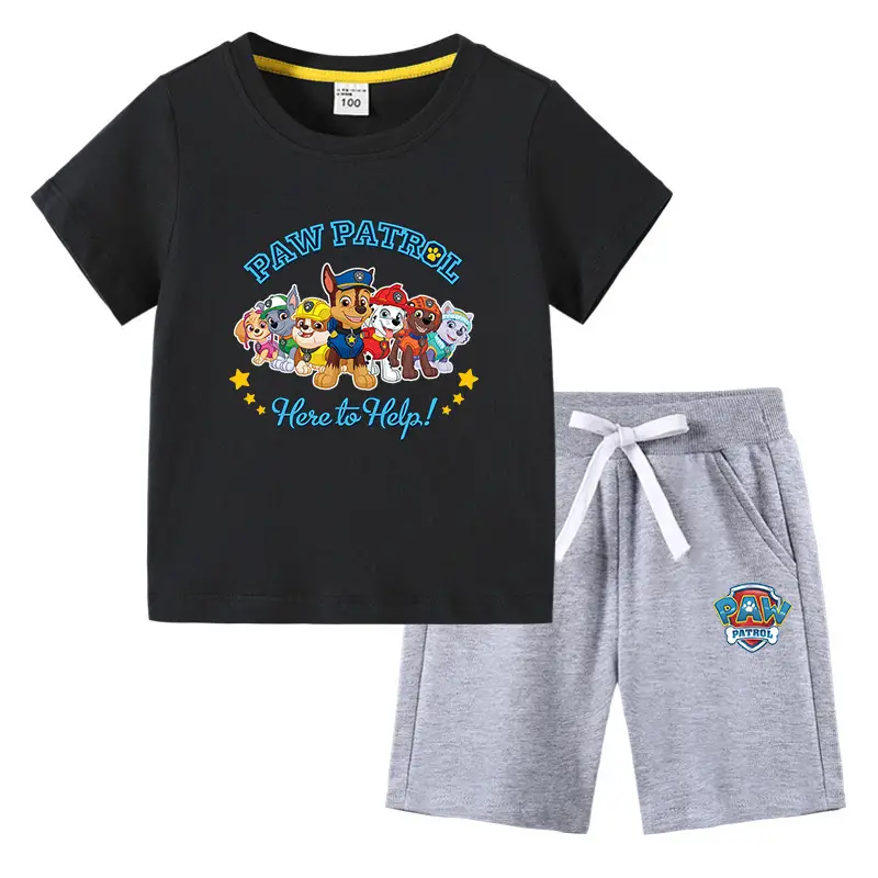2023 Kids Paw Patrol T-Shirt & Shorts Set Blue Gray - Image 10