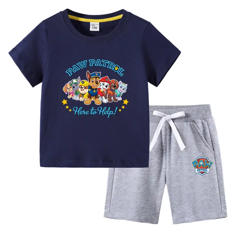 2023 Kids Paw Patrol T-Shirt & Shorts Set Blue Gray - Image 19