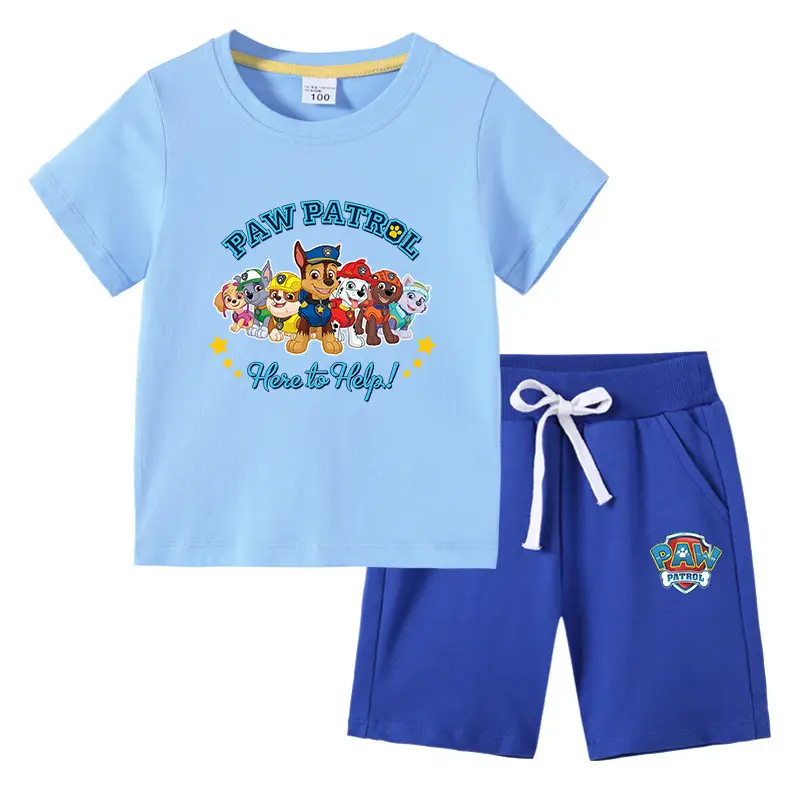2023 Kids Paw Patrol T-Shirt & Shorts Set Blue Gray - Image 7