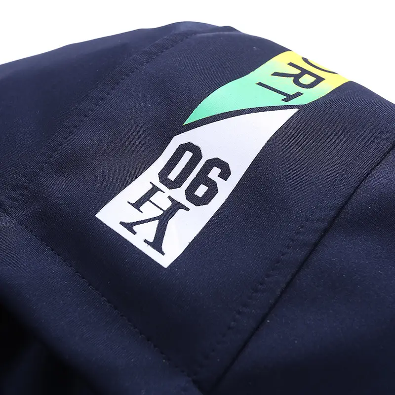 Men Navy Hooded Sweatpants Set Spring Autumn Casual
