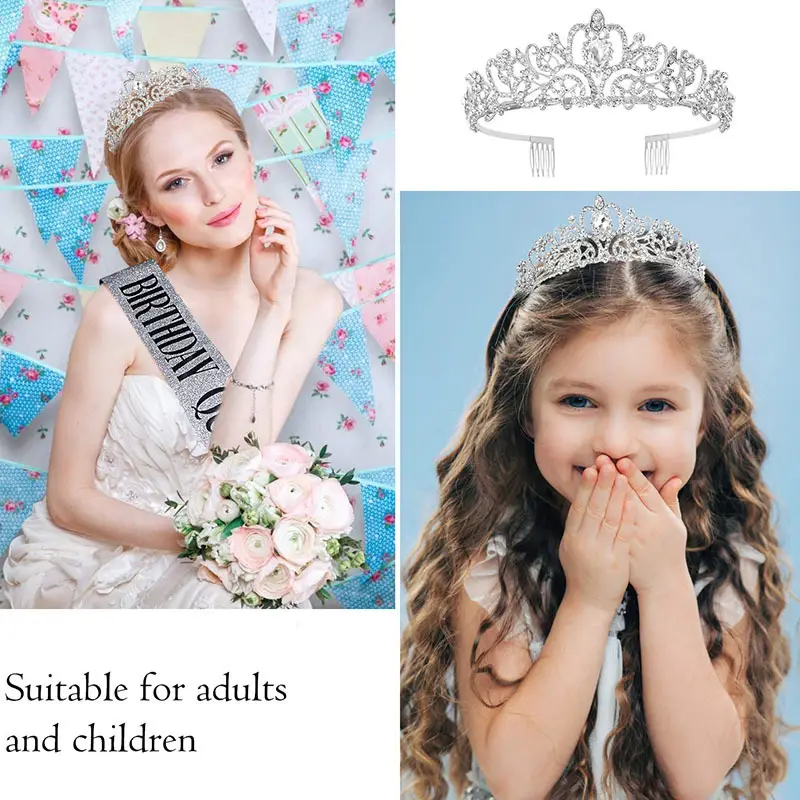 Purple Crystal Bridal Crown Hair Accessories - Image 22