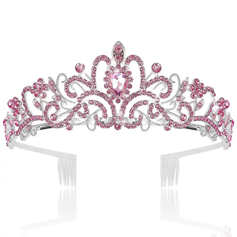 Purple Crystal Bridal Crown Hair Accessories - Image 5