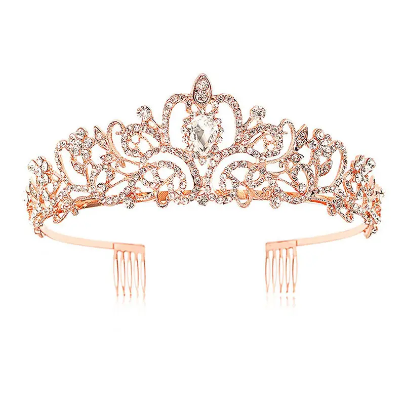 Purple Crystal Bridal Crown Hair Accessories - Image 2