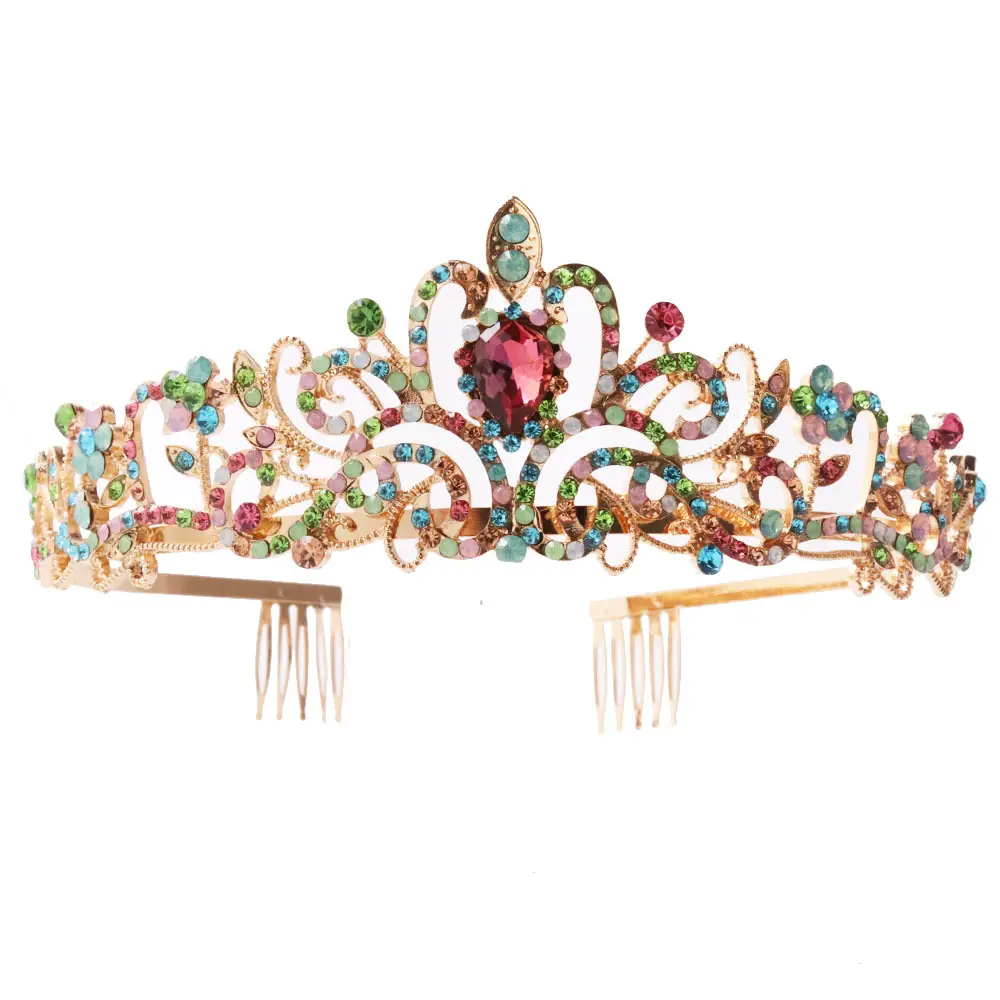 Purple Crystal Bridal Crown Hair Accessories - Image 13