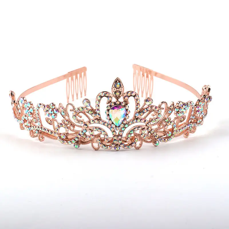Purple Crystal Bridal Crown Hair Accessories - Image 19