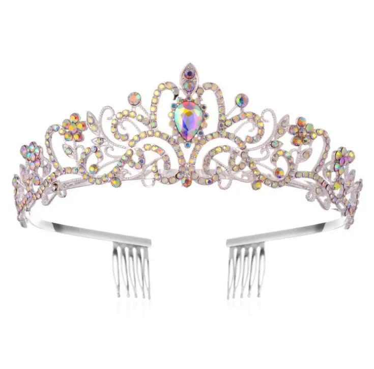 Purple Crystal Bridal Crown Hair Accessories - Image 4