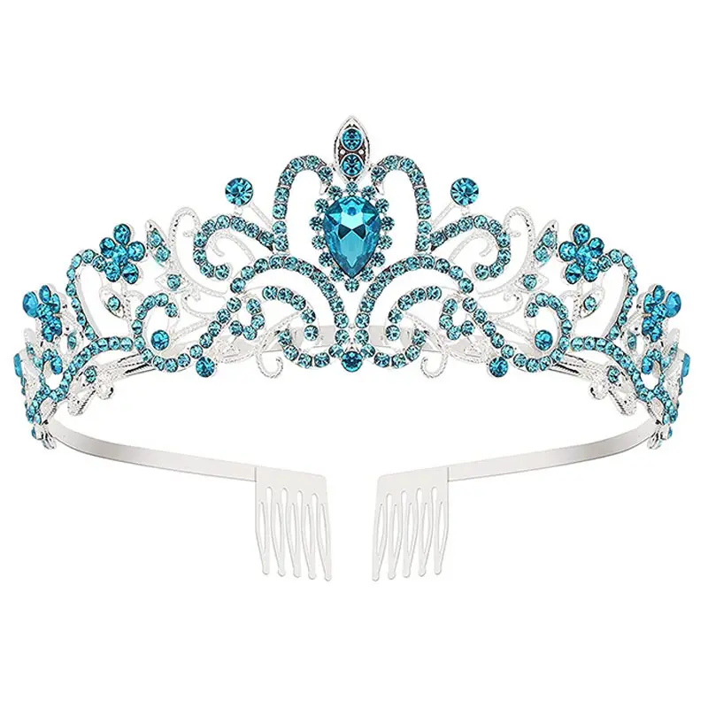 Purple Crystal Bridal Crown Hair Accessories - Image 6