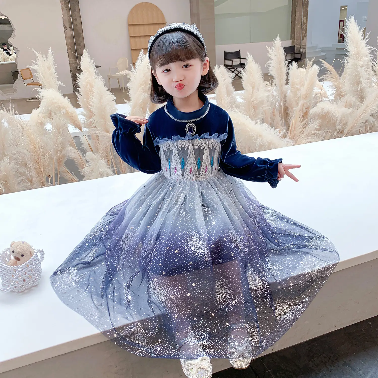 Autumn Winter Frozen Princess Aisha Dress for Girls - Image 3