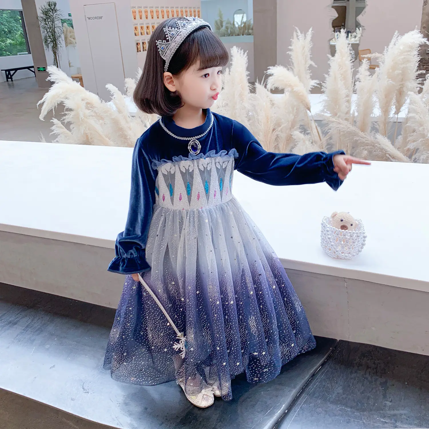 Autumn Winter Frozen Princess Aisha Dress for Girls - Image 5
